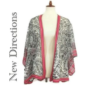 Plus Size Short Paisley Kimono Top  2X